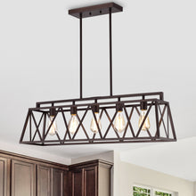 Load image into Gallery viewer, RADIANCE goods Industrial 5 Light Oil Rubbed Bronze Island Pendant 35" Wide