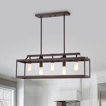 Load image into Gallery viewer, RADIANCE goods Industrial 5 Light Oil Rubbed Bronze Island Pendant 36" Wide