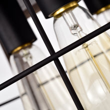 Load image into Gallery viewer, RADIANCE goods Industrial 4 Light Ancient Wood Ceiling Pendant 16" Wide