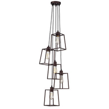 Load image into Gallery viewer, RADIANCE goods Industrial 5 Light Rubbed Bronze Ceiling Pendant 18" Wide