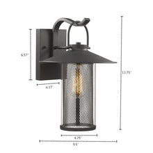Load image into Gallery viewer, RADIANCE goods 1 Light Textured Black Outdoor Wall Sconce 14" Tall