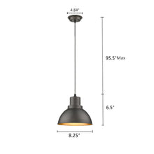 Load image into Gallery viewer, RADIANCE goods Industrial 1 Light Rubbed Bronze Ceiling Pendant 8" Wide