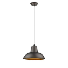 Load image into Gallery viewer, RADIANCE goods Industrial 1 Light Rubbed Bronze Ceiling Pendant 10" Wide