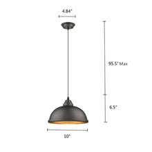 Load image into Gallery viewer, RADIANCE goods Industrial 1 Light Rubbed Bronze Ceiling Pendant 10" Wide
