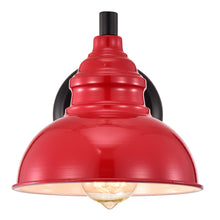 Load image into Gallery viewer, RADIANCE goods 1 Light Matte Black and Red Indoor Wall Sconce 8" Wide