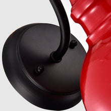 Load image into Gallery viewer, RADIANCE goods 1 Light Matte Black and Red Indoor Wall Sconce 8" Wide
