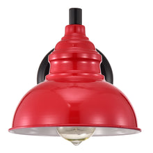 Load image into Gallery viewer, RADIANCE goods 1 Light Matte Black and Red Indoor Wall Sconce 8" Wide