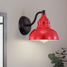 Load image into Gallery viewer, RADIANCE goods 1 Light Matte Black and Red Indoor Wall Sconce 8" Wide