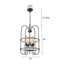 Load image into Gallery viewer, RADIANCE goods Industrial-Style 5 Light Rubbed Bronze Ceiling Pendant 16" Wide