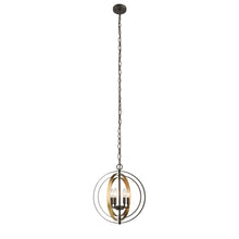 Load image into Gallery viewer, RADIANCE goods Industrial 4 Light Rubbed Bronze/Gold Ceiling Pendant 16" Wide