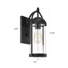 Load image into Gallery viewer, RADIANCE goods 1 Light Textured Black Outdoor Wall Sconce 15" Tall