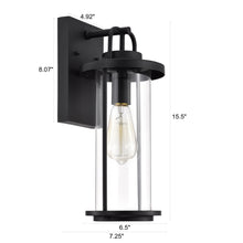 Load image into Gallery viewer, RADIANCE goods 1 Light Textured Black Outdoor Wall Sconce 16" Tall