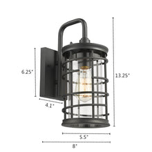 Load image into Gallery viewer, 2D287-BK13OD RADIANCE goods 1 Light Textured Black Outdoor Wall Sconce 13" Tall