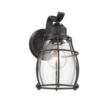 Load image into Gallery viewer, 2D291-BK10OD RADIANCE goods 1 Light Textured Black Outdoor Wall Sconce 10" Tall
