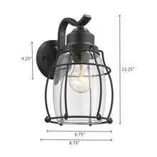 Load image into Gallery viewer, 2D291-BK11OD RADIANCE goods 1 Light Textured Black Outdoor Wall Sconce 11" Tall