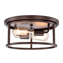 Load image into Gallery viewer, RADIANCE goods 2 Light Rubbed Bronze Finish Flush Mount Ceiling Fixture 12" Wide