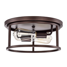 Load image into Gallery viewer, RADIANCE goods 2 Light Rubbed Bronze Finish Flush Mount Ceiling Fixture 12" Wide