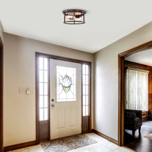 Load image into Gallery viewer, RADIANCE goods 2 Light Rubbed Bronze Finish Flush Mount Ceiling Fixture 12" Wide