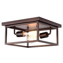Load image into Gallery viewer, RADIANCE goods 2 Light Rubbed Bronze Finish Flush Mount Ceiling Fixture 11" Wide