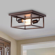 Load image into Gallery viewer, RADIANCE goods 2 Light Rubbed Bronze Finish Flush Mount Ceiling Fixture 11" Wide