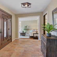 Load image into Gallery viewer, RADIANCE goods 2 Light Rubbed Bronze Finish Flush Mount Ceiling Fixture 11" Wide