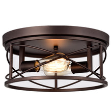 Load image into Gallery viewer, RADIANCE goods 2 Light Rubbed Bronze Finish Flush Mount Ceiling Fixture 14" Wide