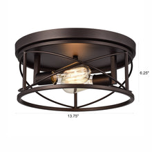 Load image into Gallery viewer, RADIANCE goods 2 Light Rubbed Bronze Finish Flush Mount Ceiling Fixture 14" Wide