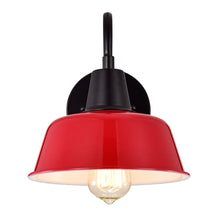 Load image into Gallery viewer, RADIANCE goods 1 Light Matte Black and Red Indoor Wall Sconce 9" Wide