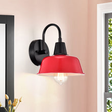 Load image into Gallery viewer, RADIANCE goods 1 Light Matte Black and Red Indoor Wall Sconce 9" Wide