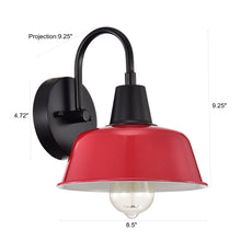 Load image into Gallery viewer, RADIANCE goods 1 Light Matte Black and Red Indoor Wall Sconce 9" Wide
