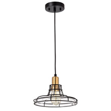 Load image into Gallery viewer, RADIANCE goods Transitional 1 Light Black/Brass Ceiling Pendant 10" Wide