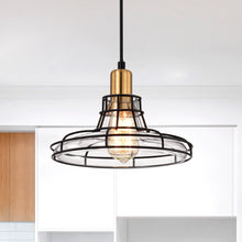 Load image into Gallery viewer, RADIANCE goods Transitional 1 Light Black/Brass Ceiling Pendant 10" Wide