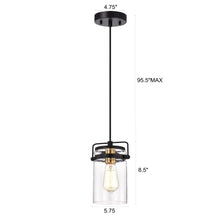 Load image into Gallery viewer, RADIANCE goods Transitional 1 Light Textured Black Ceiling Pendant 6" Wide