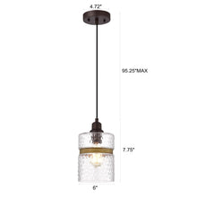 Load image into Gallery viewer, RADIANCE goods Transitional 1 Light Oil Rubbed Bronze Ceiling Pendant 6" Wide
