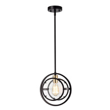 Load image into Gallery viewer, RADIANCE goods Transitional 1 Light Black/Brass Ceiling Pendant 10" Wide
