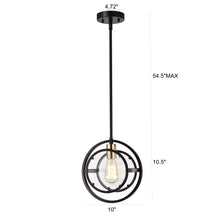 Load image into Gallery viewer, RADIANCE goods Transitional 1 Light Black/Brass Ceiling Pendant 10" Wide