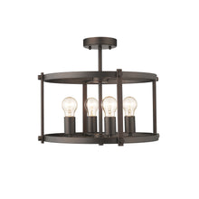 Load image into Gallery viewer, RADIANCE goods 4 Light Rubbed Bronze Semi-Flush Ceiling Mount 17.5" Wide