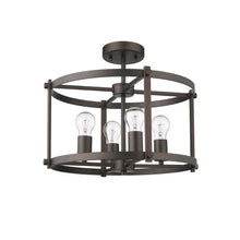Load image into Gallery viewer, RADIANCE goods 4 Light Rubbed Bronze Semi-Flush Ceiling Mount 17.5" Wide