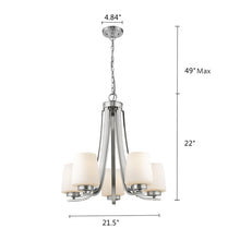 Load image into Gallery viewer, RADIANCE goods Contemporary-style 5 Light Chandelier 22" Wide