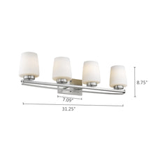 Load image into Gallery viewer, RADIANCE goods 4 Light Brushed Nickel Finish Bath Vanity Fixture 31" Wide