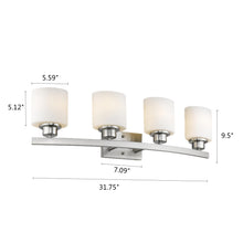Load image into Gallery viewer, RADIANCE goods 4 Light Brushed Nickel Finish Bath Vanity Fixture 32" Wide