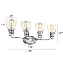 Load image into Gallery viewer, RADIANCE goods 4 Light Brushed Nickel Finish Bath Vanity Fixture 31" Wide