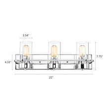 Load image into Gallery viewer, RADIANCE goods 3 Light Chrome Finish Bath Vanity Fixture 22" Wide