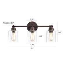 Load image into Gallery viewer, RADIANCE goods 3 Light Rubbed Bronze Finish Bath Vanity Fixture 23" Wide