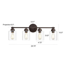 Load image into Gallery viewer, RADIANCE goods 4 Light Rubbed Bronze Finish Bath Vanity Fixture 30" Wide