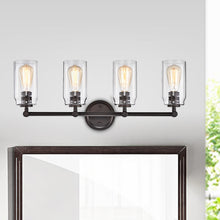 Load image into Gallery viewer, RADIANCE goods 4 Light Rubbed Bronze Finish Bath Vanity Fixture 28" Wide