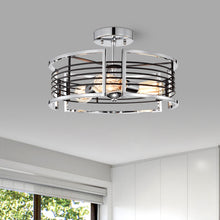 Load image into Gallery viewer, RADIANCE goods 3 Light Chrome Semi-Flush Ceiling Mount 15" Wide