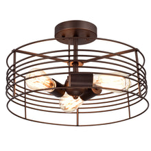 Load image into Gallery viewer, RADIANCE goods 3 Light Rubbed Bronze Semi-Flush Ceiling Mount 15" Wide
