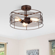 Load image into Gallery viewer, RADIANCE goods 3 Light Rubbed Bronze Semi-Flush Ceiling Mount 15" Wide