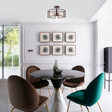 Load image into Gallery viewer, RADIANCE goods 3 Light Rubbed Bronze Semi-Flush Ceiling Mount 16" Wide